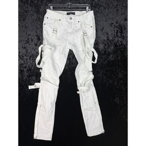 Serenede‎ Skinny Fit Jeans Men's 31 White Bondage Straps Cotton Stretch